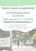 Kormányablakbusz ügyfélfogadása Zsombón